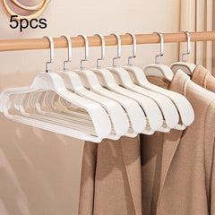 5pcs Household Wide-Shoulder Non-Mark Anti-Bump Hanger Non-Slip Coat Hanger, Man White, Man Orange, Man Grey, Woman White, Woman Pink, Woman Grey