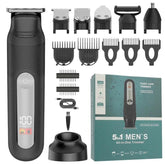 YJ-102 5 In 1 Multifunctional Men Hair Trimmer With Light IPX6 Waterproof For Hair & Nose Trimming, YJ-102
