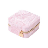 Portable Travel Jewelry Organizer Pouch with Water Ripple Velvet Leather Texture for Earrings, Necklaces, Rings and Accessories