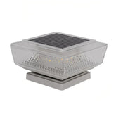 Waterproof Solar-Powered LED Pillar Light For Outdoor Courtyard Lighting, Mesh Warm Light, Striped Warm Light, Striped White Light, Mesh White Light