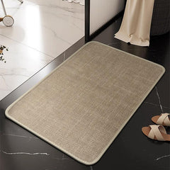 Simple Linen Water-Absorbent Floor Mat For Bathroom Dirty-Resistant Anti-Slip Bath Mat, 45 x 70cm, 50 x 80cm, 60 x 90cm