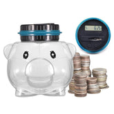1.6L Piggy Bank Electronic Counting Coin Bank, US Dollar, Euro, British Pound, Taiwan Dollar, Japanese Yen, Mexican Peso, Canadian Dollar, Swiss Franc, Polish Z?oty, Russian Ruble