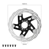 CYCLAMI Bicycle Ultra-Lightweight Carbon Fiber Brake Rotor Center-lock 6-bolt Disc Brake, 160mm, 180mm