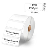 Phomemo 3 1/2-inch×1 1/8-inch 1050pcs Thermal Label for PM241-BT/PM246S/D520-BT Printer, 3 1/2-inch×1 1/8-inch