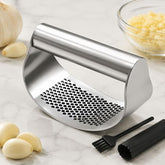 Stainless Steel Curved Garlic Press Kitchen Garlic Crusher, LsCook PHZ90C 3pcs /Set 1.8cm Thick
