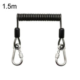 Heavy Duty Fishing Safety Rope 49-Strand Steel Cable With Locking Carabiner, 1.5m, 2m, 3m