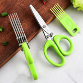 LsCook Stainless Steel Multi-Blade Multi-Function Kitchen Scallion Scissors, Cardboard Packaging 3-layer, Cardboard Packaging 5-layer
