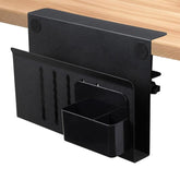FS-2619 Clip-On Desk Side Storage Rack No-Drill Computer Stand With Pen Holder