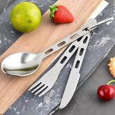 Outdoor Camping Cutlery Set Stainless Steel Knife Fork Spoon, LsCook 3-Piece Set