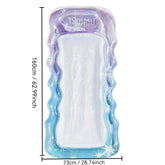 Inflatable Thickened Floating Bed Water Air Lounger, Wavy Starry Sky Blue, Pink, Blue, Yellow, Green, Starry Pink Holes, Starry Blue Holes, Starry Sky Rainbow Holes, Sequin Lime Blossom Holes, Sequin Pink Flower Cupcake Holes, Lemon Pattern Holes