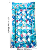 Inflatable Thickened Floating Bed Water Air Lounger, Cool Floral Holes, Colorful Fruit Fun Holes, Mermaid Kids Size, Pink Butterfly Kids Size, Blue Bow Kids Size, Mermaid Adult Size, Pink Butterfly Adult Size, Blue Bow Adult Size