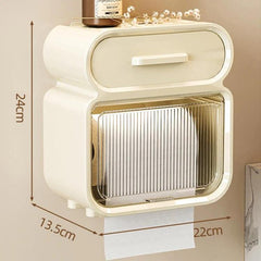 Waterproof Wall-Mounted Punch-Free Tissue Storage Rack For Bathroom & Washroom, Small White, Large White, Small White Gold, Large White Gold, Small Green, Large Green, Small Green Gold, Large Green Gold
