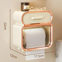 Waterproof Wall-Mounted Punch-Free Tissue Storage Rack For Bathroom & Washroom, Small White, Large White, Small White Gold, Large White Gold, Small Green, Large Green, Small Green Gold, Large Green Gold