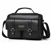 WEIXIER D1109 Mens Horizontal Briefcase Messenger Bag Waterproof PU Leather Shoulder Bag Handbag