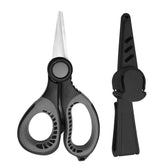 Lure Fishing Scissors With Serrated Blade For Cutting Fishing Line, Black Gray