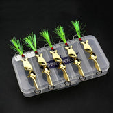 PROBEROS 5pcs /Box Spiral Metal Spinner Fishing Lures Kit 360-Degree High Speed Rotating Spoon Baits, 10G, 14G, 21G, 28G