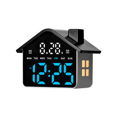 House-Shaped Digital Alarm Clock with Night Light Dual Alarms & Timer Function, 4-Level Brightness, GH9033 Black+Yellow Light, GH9033 Black+White Light, GH9033 Black+Red Light, GH9033 Black+Blue Light, GH9033 Black+Green Light, GH9033 White+White Light...
