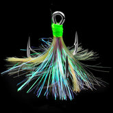 PROBEROS 10pcs /Box Dressed Treble Hooks with Feathers and Flash Ultra-Sharp High Carbon Steel Replacement Hooks, No.4, No. 2, No. 1, No. 1/0, No. 2/0, No. 3/0, No. 4/0, No. 5/0