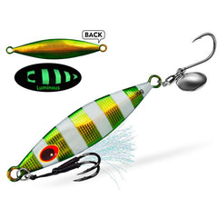 PROBEROS LF179 Metal Jigging Lures with Spinner Blade Glow in the Dark Saltwater Fishing Jigs, 30g, 40g, 60g