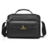 WEIXIER D1108 Men Business Retro Shoulder Bag Large Capacity Casual Waterproof PU Crossbody Bag