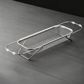 Expandable Over The Sink Colander Strainer 304 Stainless Steel Fine Mesh Drain Basket With Adjustable Arms And Standing Feet, Small, Medium, Large, Extra Large