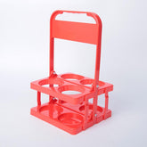 4-Hole Foldable Beer Bottle Carrier Portable Plastic Beverage Caddy with Handle Collapsible Drink Holder Organizer for Wine, Soda, Cocktails