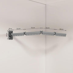 Drill-Free Folding Clothes Drying Rack Balcony Invisible Retractable Clothesline, 1-Fold Grey, 2-Fold Grey, 3-Fold Grey, 4-Fold Grey, 5-Fold Grey, 1-Fold White, 2-Fold White, 3-Fold White, 4-Fold White, 5-Fold White