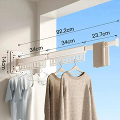 Balcony Folding Clothes Drying Rack Household Drill-Free Retractable Clothes Rod, 1-Fold Grey, 1-Fold White, 2-Fold Grey, 2-Fold White, 3-Fold Grey, 3-Fold White