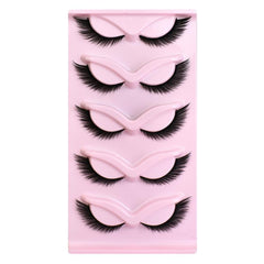 5pair /Set Pink Fox Full-Length Fox-Eye Cat-Eye False Eyelashes Voluminous Curled Realistic Fox-Style Lashes, F04, KZ04, XF01, F01, KY01, XF03, KZ02, KZ09, KY02, 609