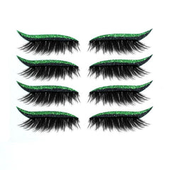 4pairs Waterproof Self-Adhesive Glitter Eyeliner False Eyelashes Eyeshadow Stickers