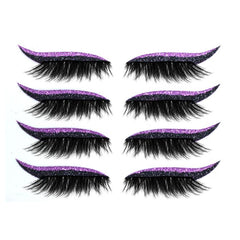 4pairs Waterproof Self-Adhesive Glitter Eyeliner False Eyelashes Eyeshadow Stickers