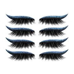 4pairs Waterproof Self-Adhesive Glitter Eyeliner False Eyelashes Eyeshadow Stickers