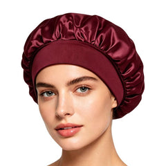 Adjustable Women Shower Cap Wide Brim Sleep Cap For Chemotherapy Hair Care