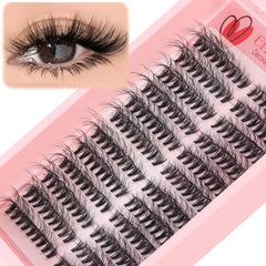 216 Dense Clusters DIY Segmented Eyelash Extensions Naturally Curled Single Cluster False Eyelashes, DIY-SET-595(30D), DIY-SET-596(40D), DIY-SET-597(50D), DIY-SET-598(60D), DIY-SET-599(80D), DIY-SET-600(100D)