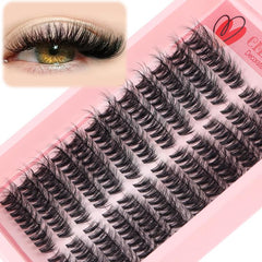216 Dense Clusters DIY Segmented Eyelash Extensions Naturally Curled Single Cluster False Eyelashes, DIY-SET-595(30D), DIY-SET-596(40D), DIY-SET-597(50D), DIY-SET-598(60D), DIY-SET-599(80D), DIY-SET-600(100D)
