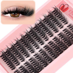 216 Dense Clusters DIY Segmented Eyelash Extensions Naturally Curled Single Cluster False Eyelashes, DIY-SET-595(30D), DIY-SET-596(40D), DIY-SET-597(50D), DIY-SET-598(60D), DIY-SET-599(80D), DIY-SET-600(100D)