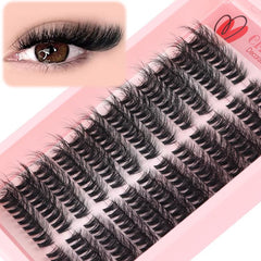 216 Dense Clusters DIY Segmented Eyelash Extensions Naturally Curled Single Cluster False Eyelashes, DIY-SET-595(30D), DIY-SET-596(40D), DIY-SET-597(50D), DIY-SET-598(60D), DIY-SET-599(80D), DIY-SET-600(100D)