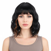 Short Wavy Hair With Side-Swept Bangs Natural Parting Synthetic Short Hair