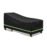 Patio Chaise Lounge Cover 420D Heavy Duty Oxford Outdoor Chair Covers Waterproof & Windproof Garden Lounge Cover With Reflective Tape, Padded Handles, 200x75x70/40cm