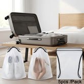 5pcs /Pack Shoe Bags for Travel Large Waterproof Drawstring Bags for Storage Clear Frosted Dustproof Travel Organizer Pouches, 30 x 40cm
