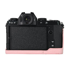 For Fujifilm X-S10 PU Leather Camera Half Case Vintage Litchi Pattern Protective Bottom Base With Magnetic Battery Access