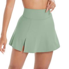 High-Waisted Yoga Fitness Breathable Mini Skirt Pants, L