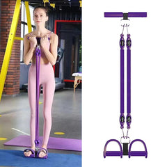 Multifunctional Sit-Up Assist Foot Pedal Resistance Band, Shoulder Opening & Back Shaping Shoulder Trainer, Black 2 Tubes, Black 3 Tubes, Black 4 Tubes, Purple 2 Tubes, Purple 3 Tubes, Purple 4 Tubes