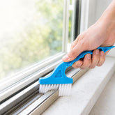 Window Track Cleaning Brush Swan-Neck Crevice Brush with Built-in Scraper, Hand-Held Groove Gap Cleaning Tools