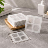 50pcs Disposable Shower Drain Hair Catcher Mesh Stickers Drain Cover Catcher for Bathroom, Bathtub, Kitchen Sink, 4x4 Inch Square