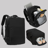 Women Men Travel Backpack Carry-On with Laptop Compartment & USB Port, Shoe Storage, Wet/Dry Separation, Waterproof Large Capacity Daypack
