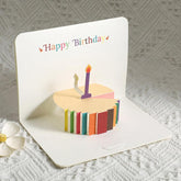 3D Pop-Up Birthday Card Minimalist Foldable Colorful Cake Greeting Card, Cake