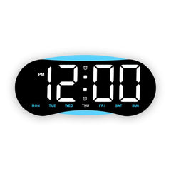 Curved LED Digital Wall Clock Large Display Desk Clock with Ambient Night Light, Day Date Temperature Dimmable for Bedroom Office