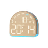 LED Digital Alarm Clock with Bottom Ambient Light Desk Clock with Temperature DST Dual Alarm
