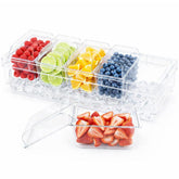Summer 5-Compartment Fruit Freezer Tray Vegetable Snack Compartments Ice Cube Food Storage Container